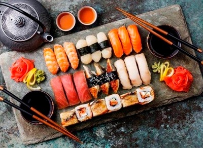 Все меню японского ресторана: гунканы, суши, темпура, сашими и многое другое