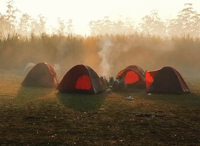 Отдых с палатками в кемпинге в Подмосковье